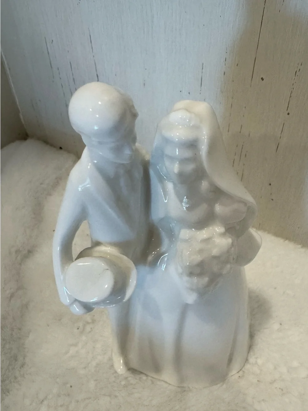 Royal Doulton White Porcelain Bride and Groom Figurine